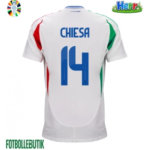 Italien Federico Chiesa #14 Bortatröja EM 2024 Kortärmad